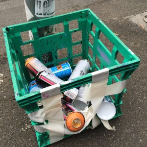 Spent spray paint cans, Melbourne street corner