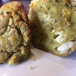 Pumpkin, feta and pesto muffin