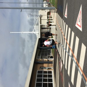 Walking from the plane to Byron Bay's tiny airport terminal
